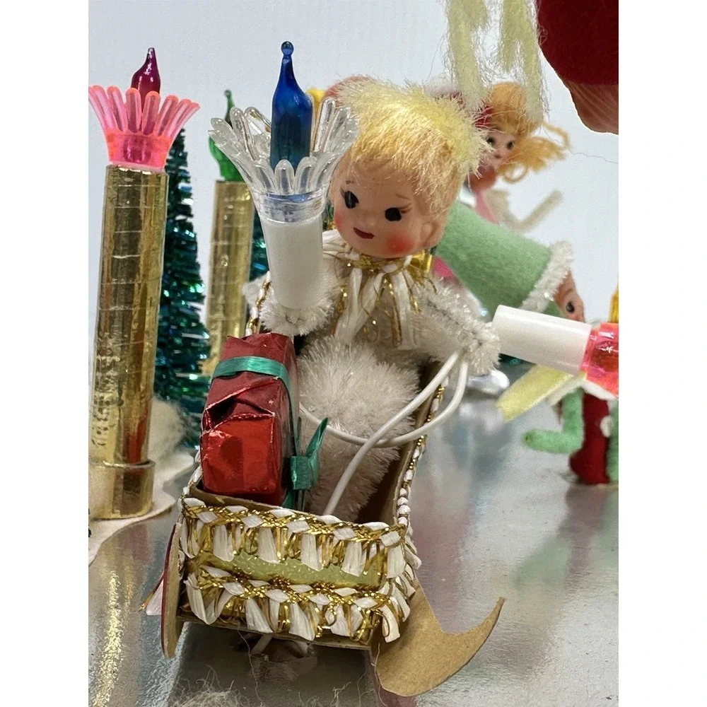Vintage Pixie Diorama Illuminated Skating Rink Style NO 588 Christmas Japan Box